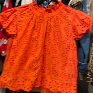 Orange Jennifer and Grace short sleeve blouse
